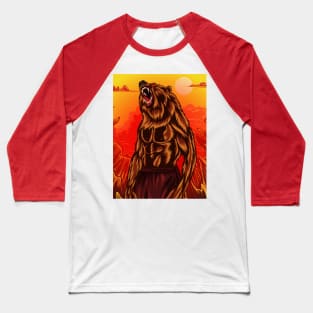 GRIZZLY BEAR ILLUSTRATION Baseball T-Shirt